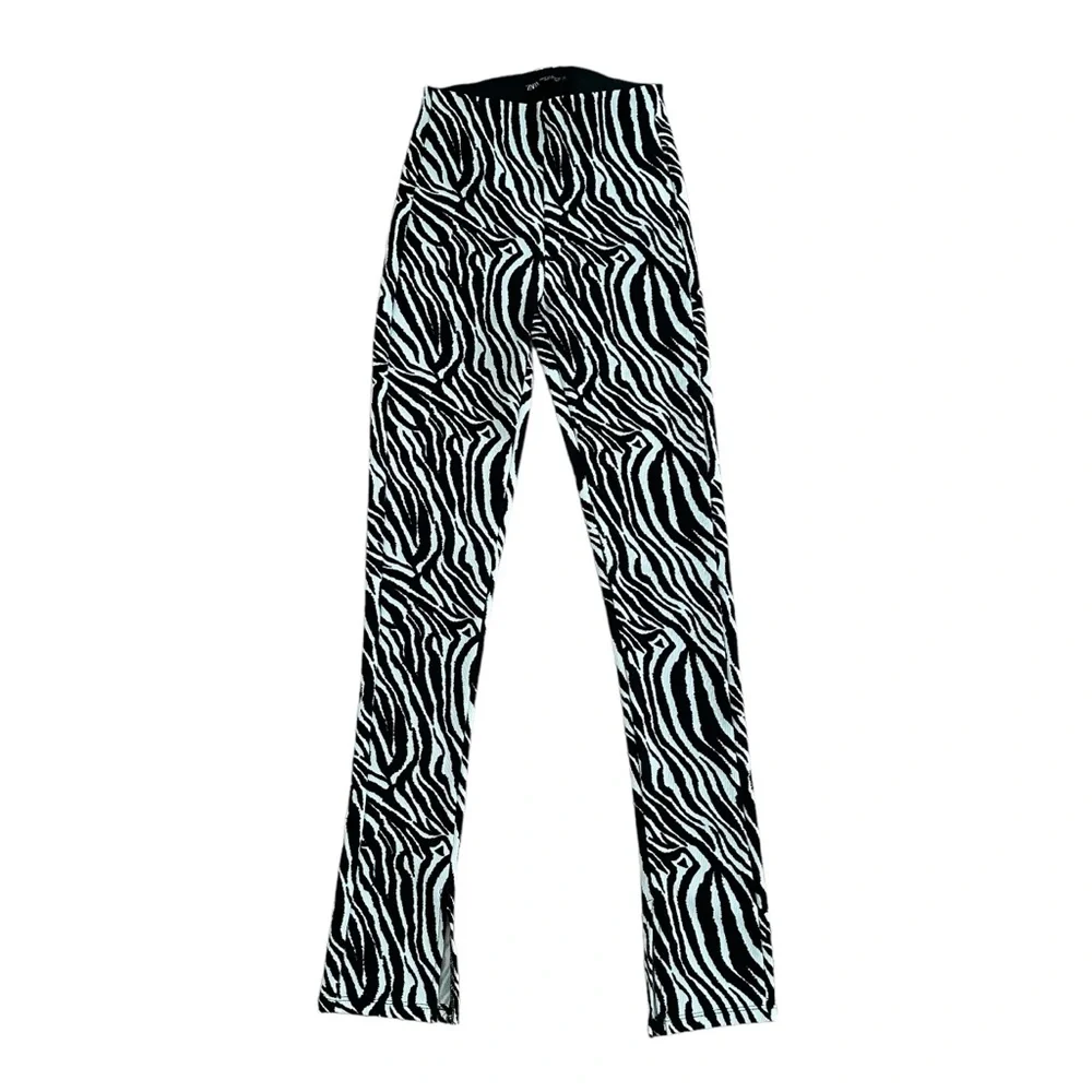 Zara Women’s Zebra Print Pants Black & White Size XS NWOT